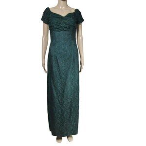 VTG Forest Green S LACE Milkmaid WHIMSIGOTH  Fairy Maxi Prom Homecoming dress
